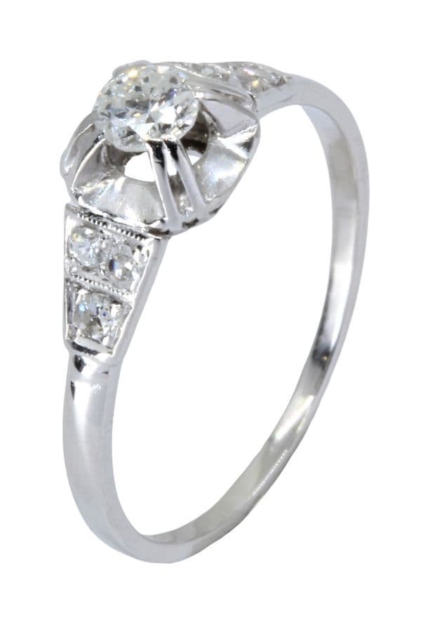SOLITAIRE ART DÉCO DIAMANTS 0.22 CARAT — vue 4
