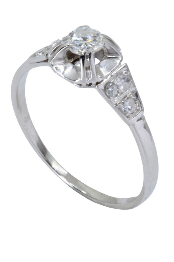 SOLITAIRE ART DÉCO DIAMANTS 0.22 CARAT — vue 5