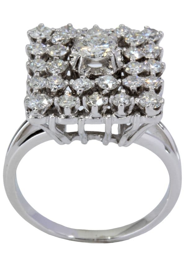BAGUE DIAMANTS ANNÉES 50' — vue 1