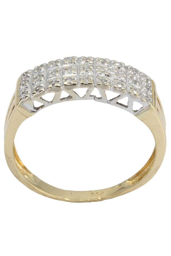 BAGUE MODERNE PAVAGE DIAMANTS — vue 1