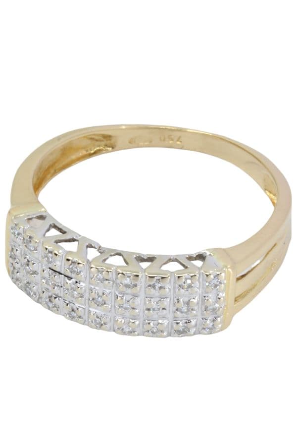 BAGUE MODERNE PAVAGE DIAMANTS — vue 3