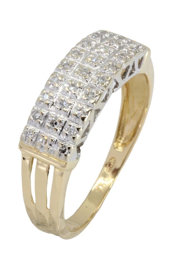 BAGUE MODERNE PAVAGE DIAMANTS — vue 4