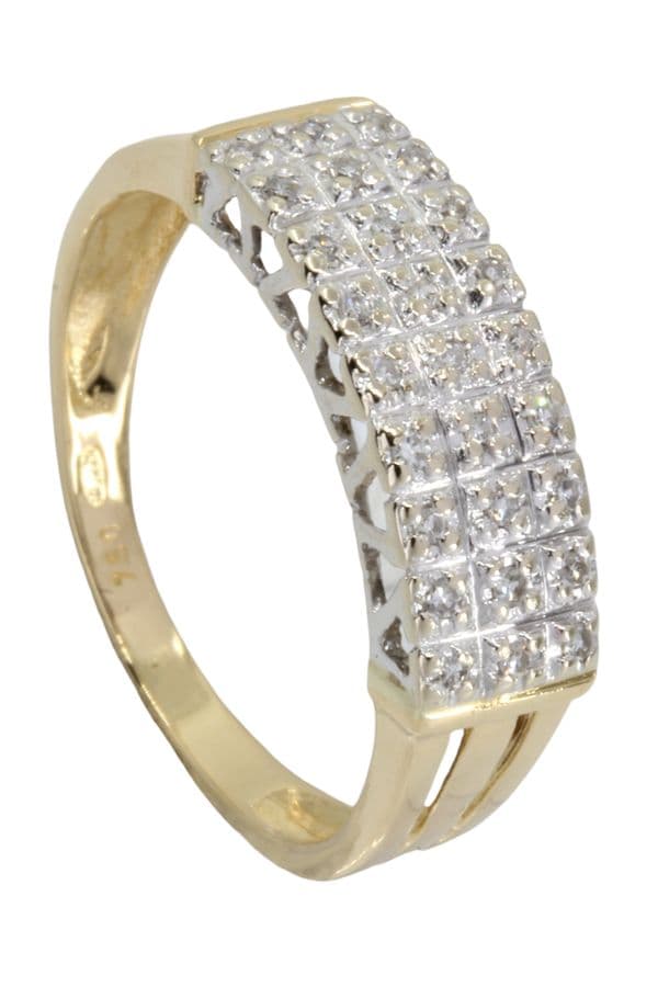 BAGUE MODERNE PAVAGE DIAMANTS — vue 5