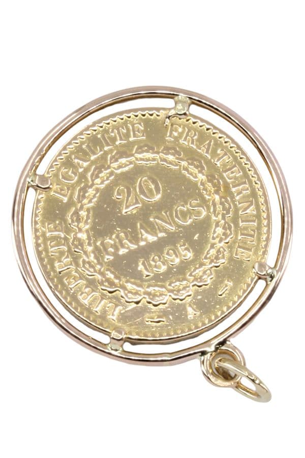 PENDENTIF PIÈCE 20 FRANCS GÉNIE — vue 3