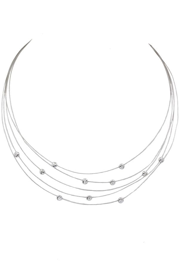 COLLIER MODERNE  MULTI RANGS DIAMANTS — vue 1