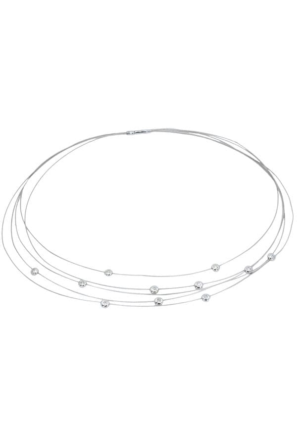 COLLIER MODERNE  MULTI RANGS DIAMANTS — vue 3