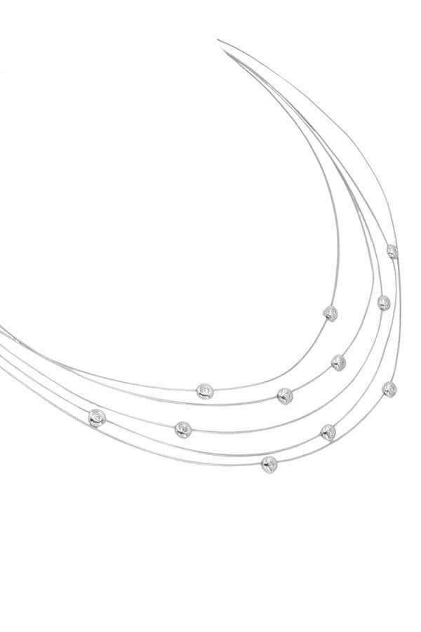COLLIER MODERNE  MULTI RANGS DIAMANTS — vue 4