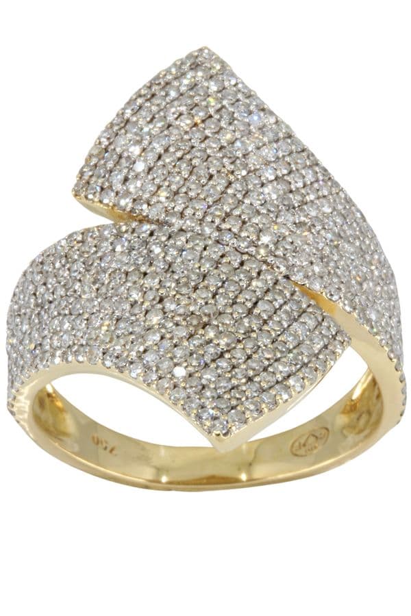 BAGUE MODERNE PAVAGE DIAMANTS — vue 1