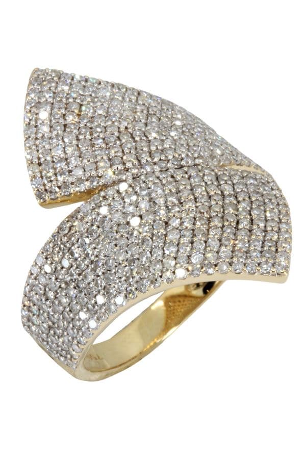 BAGUE MODERNE PAVAGE DIAMANTS — vue 4