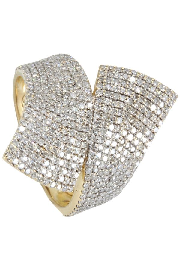 BAGUE MODERNE PAVAGE DIAMANTS — vue 5
