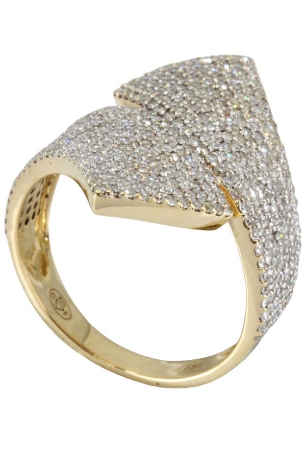 BAGUE MODERNE PAVAGE DIAMANTS — vue 6