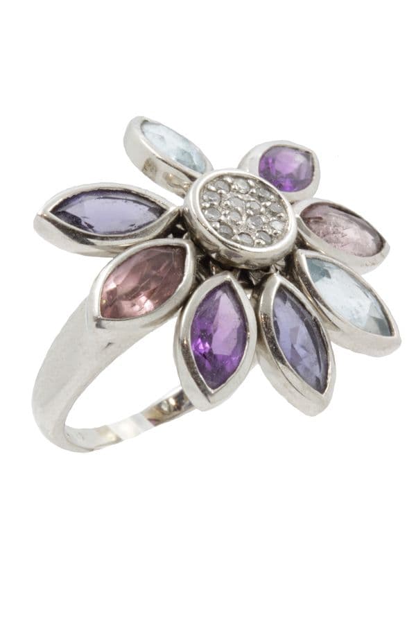 BAGUE FLEUR MODERNE — vue 3