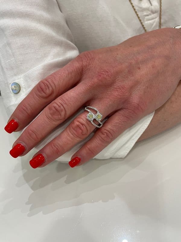 BAGUE TOI ET MOI DIAMANTS FANCY YELLOW — vue 2
