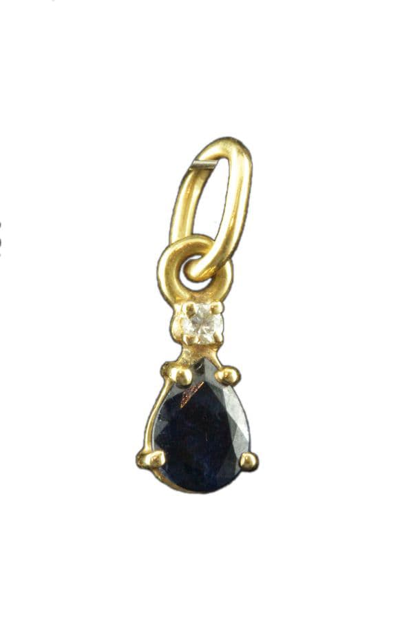 PENDENTIF SAPHIR ET DIAMANT — vue 1