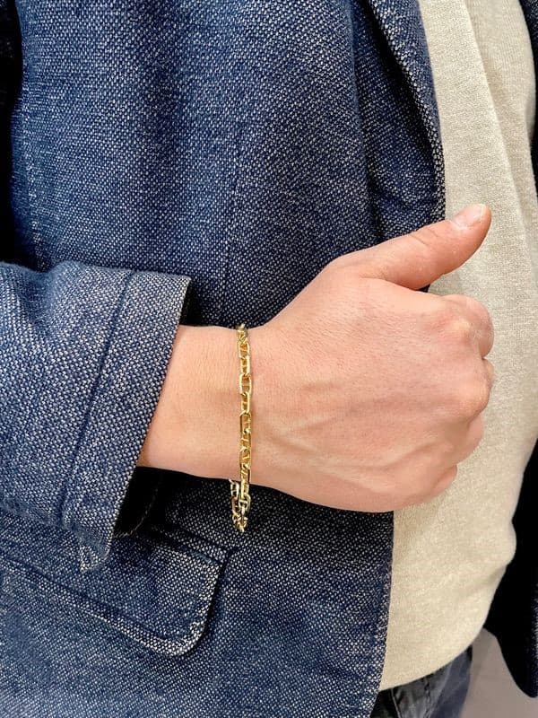 BRACELET MAILLE MARINE DIAMANTÉE — vue 2