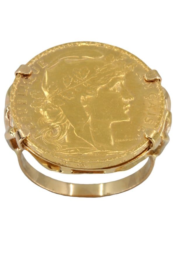 BAGUE PIÈCE 20 FRANCS MARIANNE — vue 1