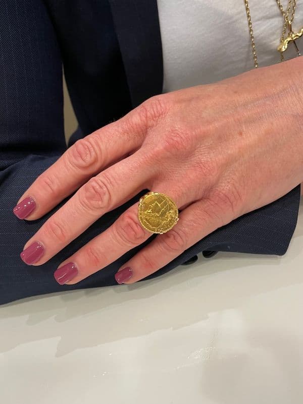 BAGUE PIÈCE 20 FRANCS MARIANNE — vue 2