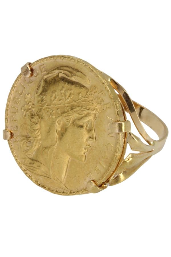BAGUE PIÈCE 20 FRANCS MARIANNE — vue 3