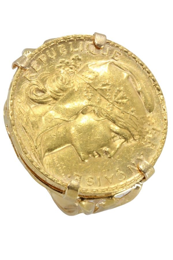 BAGUE PIÈCE 20 FRANCS MARIANNE — vue 4