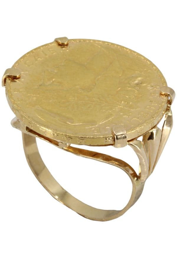BAGUE PIÈCE 20 FRANCS MARIANNE — vue 6