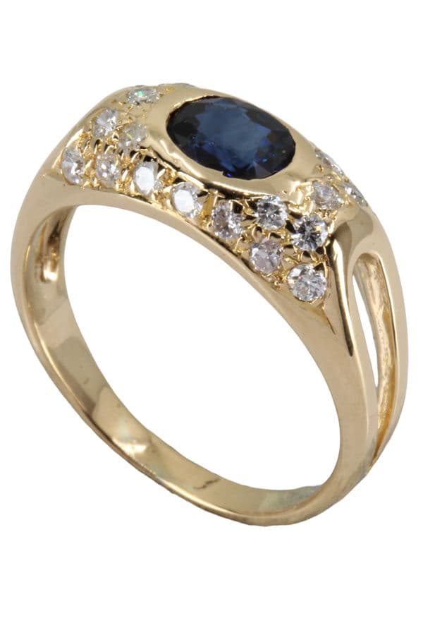 BAGUE MODERNE SAPHIR ET DIAMANTS — vue 5
