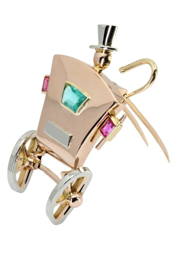 BROCHE ANCIENNE CARROSSE — vue 3