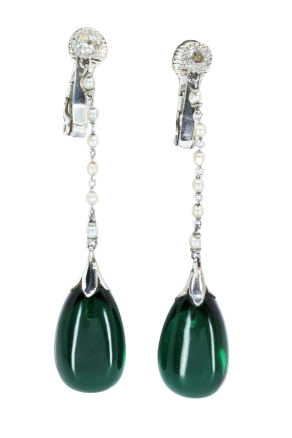 BOUCLES D'OREILLES CLIPS ARGENT ET DIAMANTS