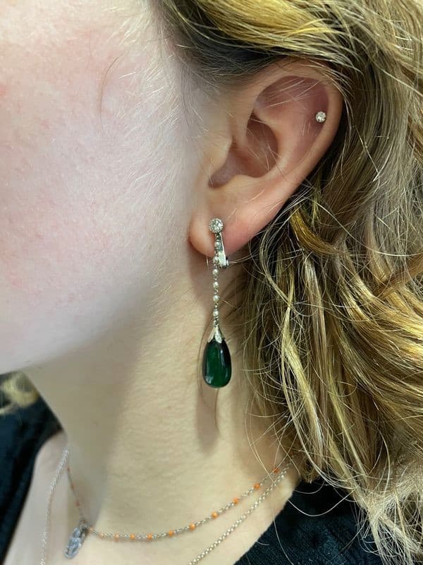 BOUCLES D'OREILLES CLIPS ARGENT ET DIAMANTS — vue 2