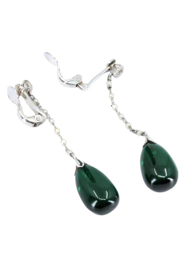 BOUCLES D'OREILLES CLIPS ARGENT ET DIAMANTS — vue 3