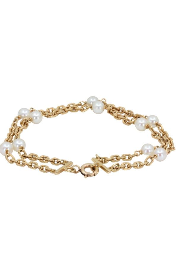 BRACELET ANCIEN 2 RANGS PERLES — vue 1