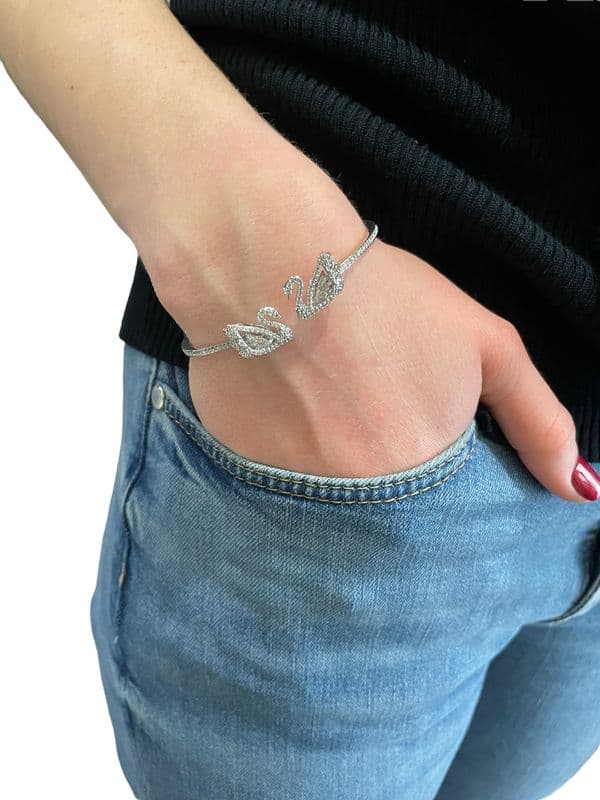 BRACELET JONC SWAROVSKI "DANCING SWAN" — vue 2