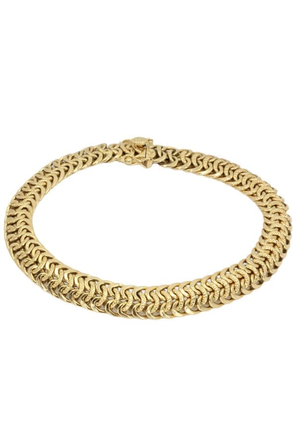 BRACELET MAILLE PLATE FANTAISIE — vue 1