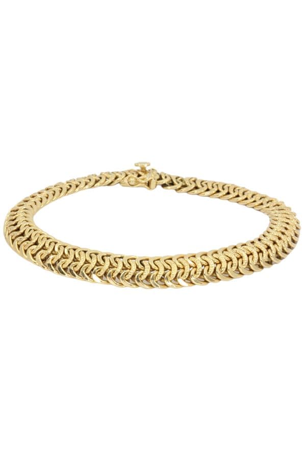 BRACELET MAILLE PLATE FANTAISIE — vue 3