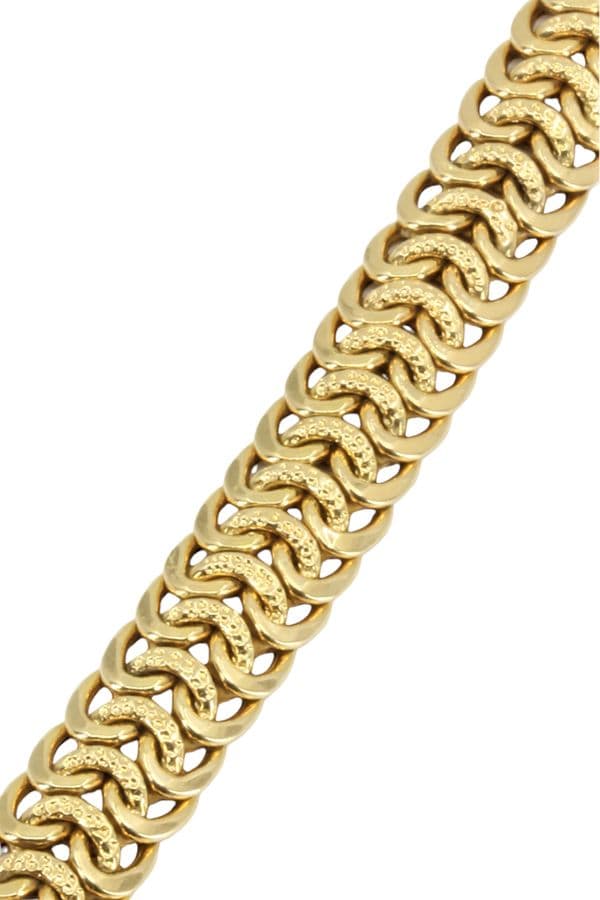 BRACELET MAILLE PLATE FANTAISIE — vue 4