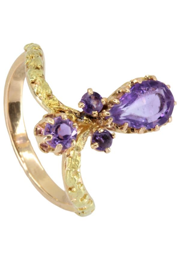 BAGUE ANCIENNE AMÉTHYSTES — vue 5