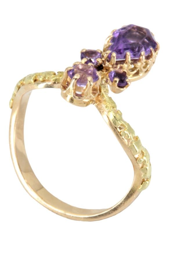 BAGUE ANCIENNE AMÉTHYSTES — vue 6