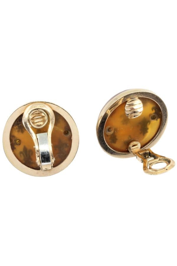 BOUCLES D'OREILLES CLIPS AMBRE ET FLEUR DE LYS — vue 3
