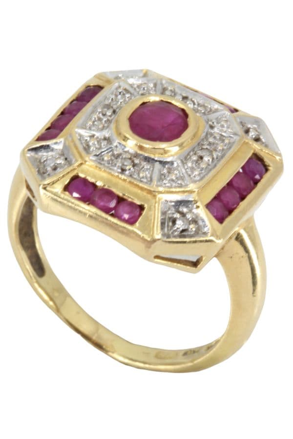 BAGUE MODERNE RUBIS ET DIAMANTS — vue 5