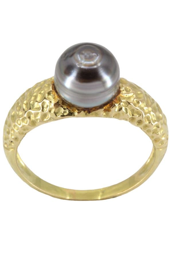 BAGUE MODERNE PERLE DE TAHITI — vue 1