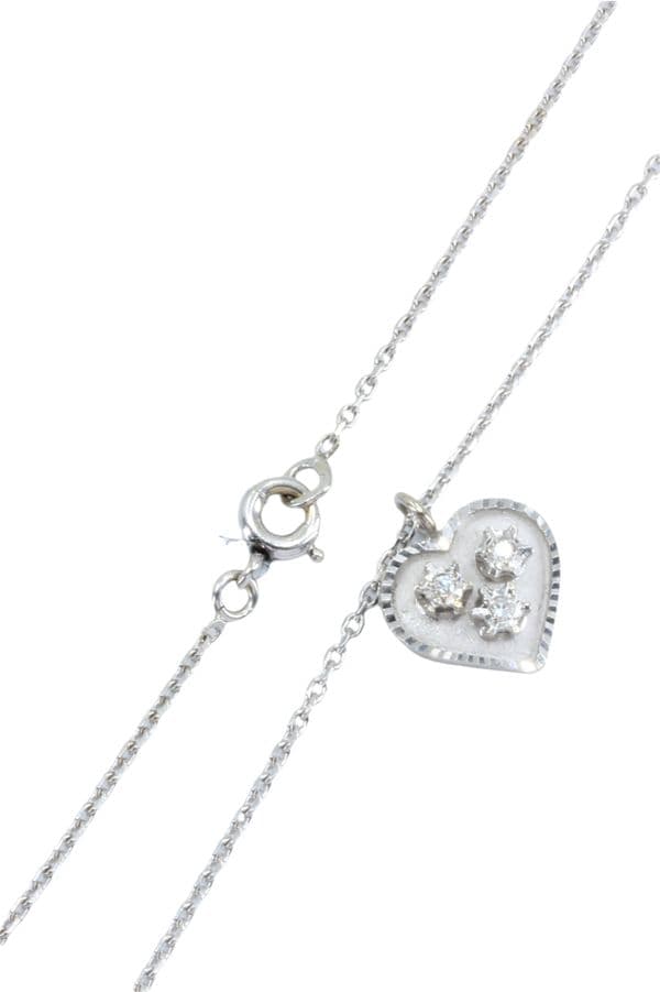 COLLIER ANCIEN CŒUR DIAMANTS — vue 3