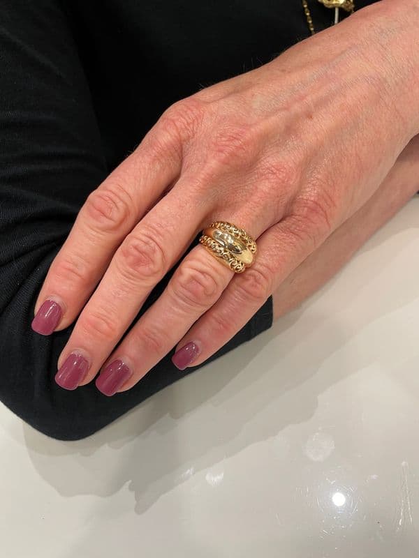 BAGUE TRIPLE JONCS AJOURÉE — vue 2