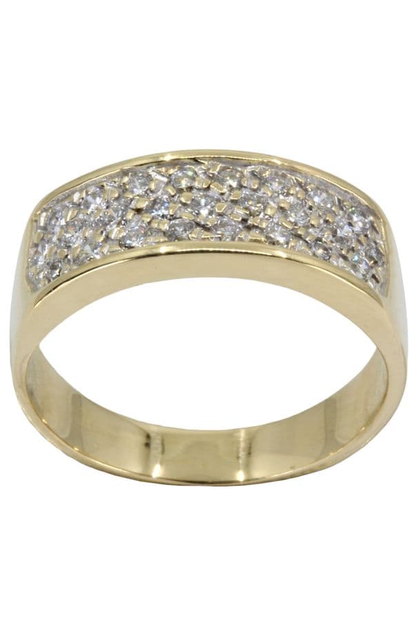 BAGUE MODERNE PAVAGE DIAMANTS — vue 1