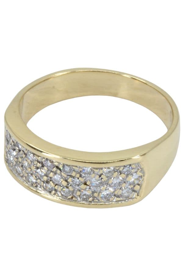 BAGUE MODERNE PAVAGE DIAMANTS — vue 3