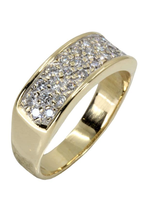 BAGUE MODERNE PAVAGE DIAMANTS — vue 4