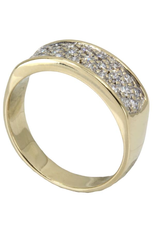 BAGUE MODERNE PAVAGE DIAMANTS — vue 5