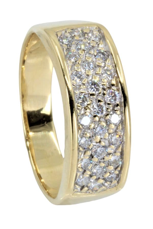 BAGUE MODERNE PAVAGE DIAMANTS — vue 6
