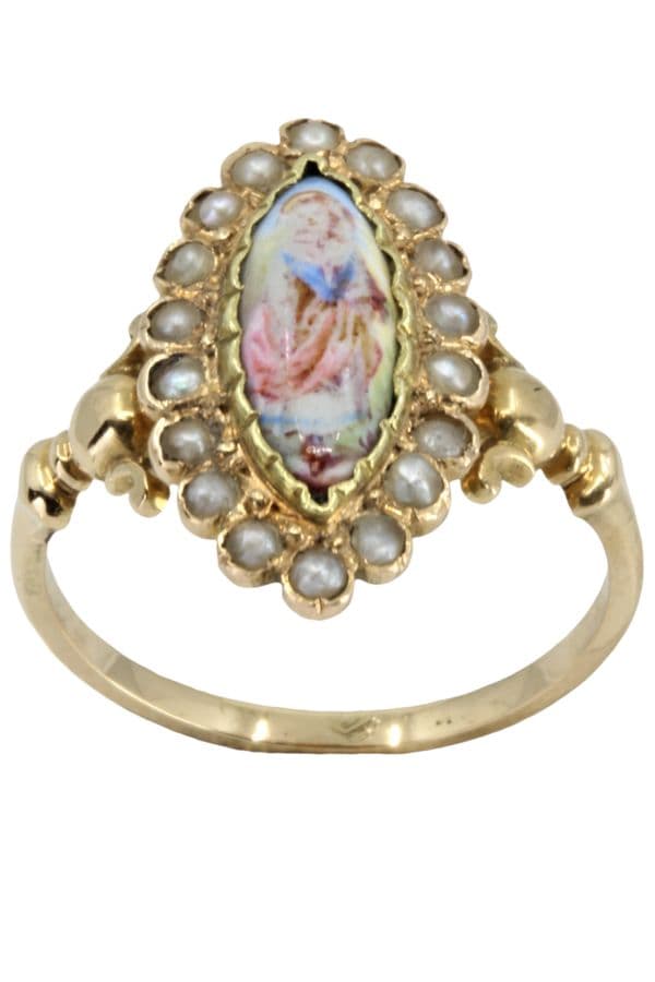 BAGUE ÉMAIL ET PERLES NAPOLÉON III — vue 1