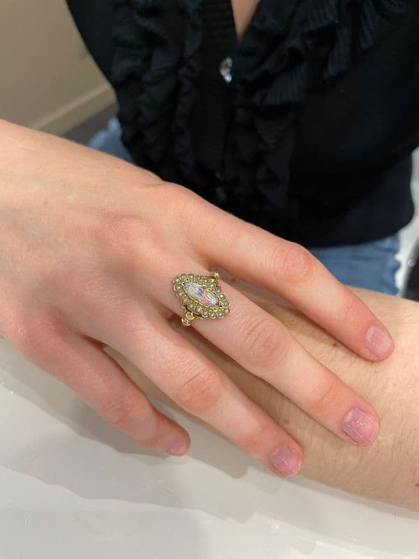BAGUE ÉMAIL ET PERLES NAPOLÉON III — vue 2