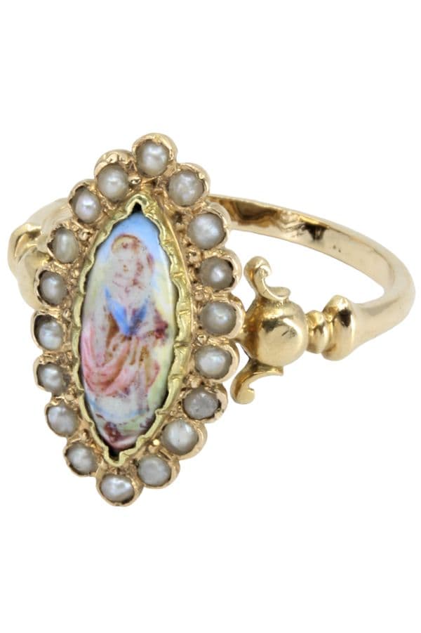 BAGUE ÉMAIL ET PERLES NAPOLÉON III — vue 3
