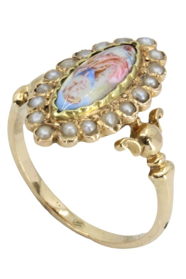 BAGUE ÉMAIL ET PERLES NAPOLÉON III — vue 4